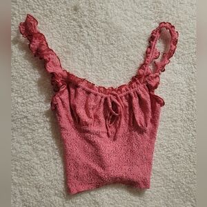 Pink Ruffled Urban Outfiters Women's Top